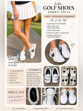 Nike White and Black Kids Sneakers - Classic Lace-Up